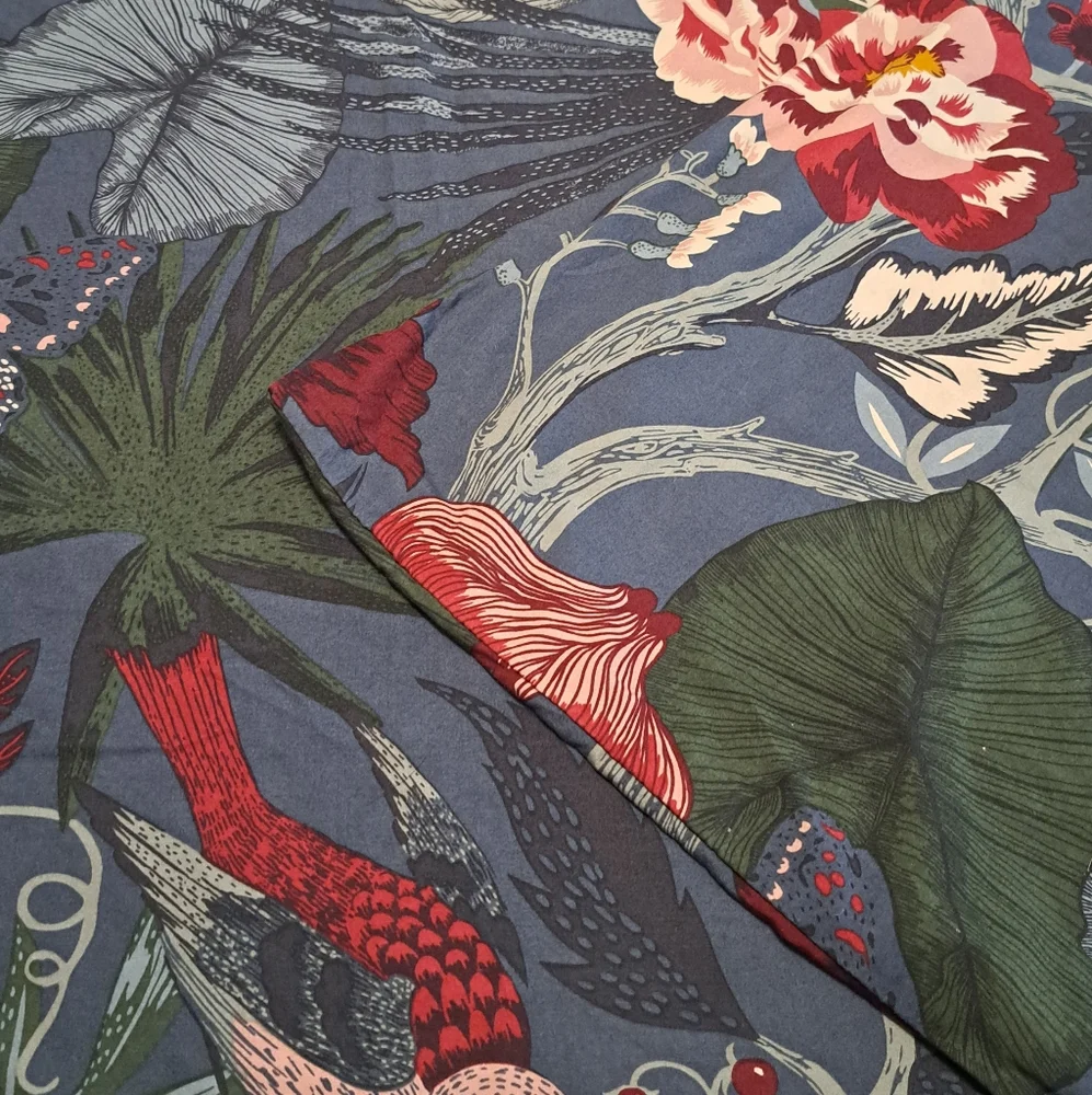 IKEA Filodendron Duvet Cover Floral Birds Butterflies Botanical F/Q